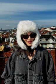 Kadın Peluş Kışlık Suni Kürklü Luxury Pilot Şapka