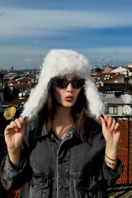 Kadın Peluş Kışlık Suni Kürklü Luxury Pilot Şapka