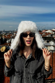 Kadın Peluş Kışlık Suni Kürklü Luxury Pilot Şapka