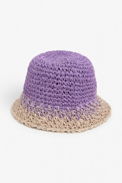 Ombre Geçişli Hasır Bucket Kadın Şapkası | Mollycrush