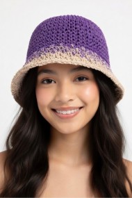 Ombre Geçişli Hasır Bucket Kadın Şapkası | Mollycrush