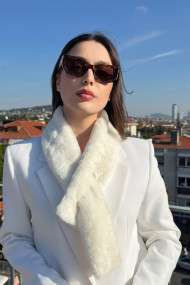 Kadın Kışlık Suni Kürk Atkı | Geçmeli Sıcak Tutan Peluş Model