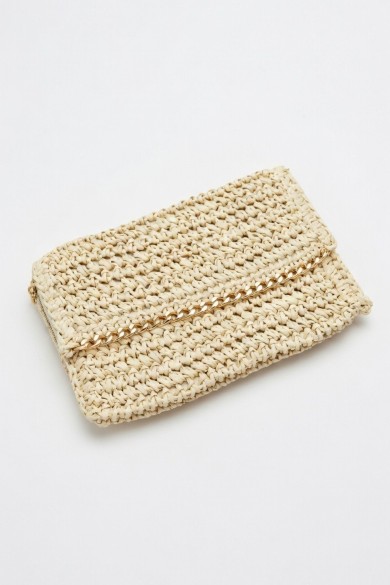 Zincir Askılı Hasır Zarf Clutch Kadın Çantası |Mollycrush