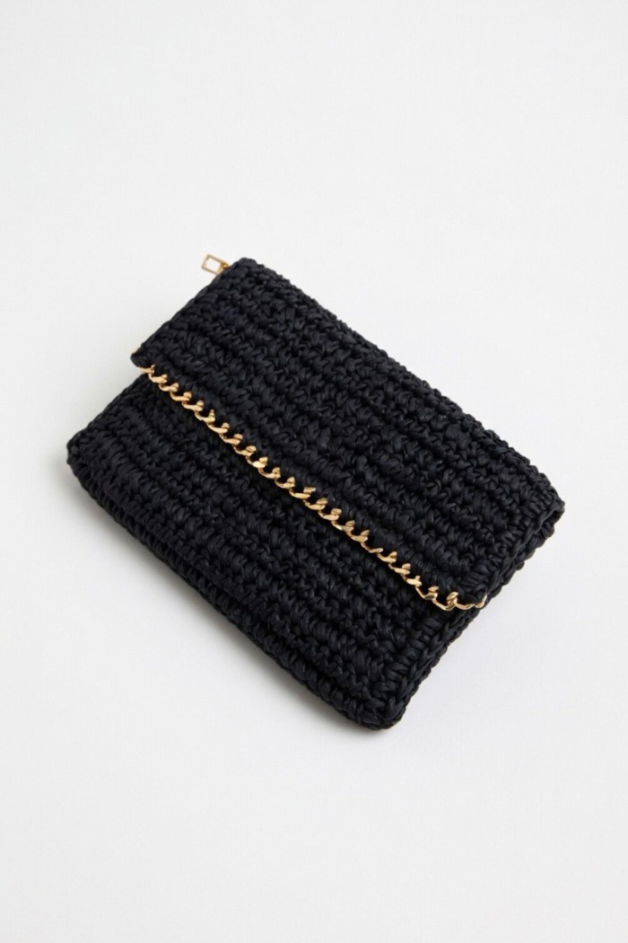 Zincir Askılı Hasır Zarf Clutch Kadın Çantası |Mollycrush