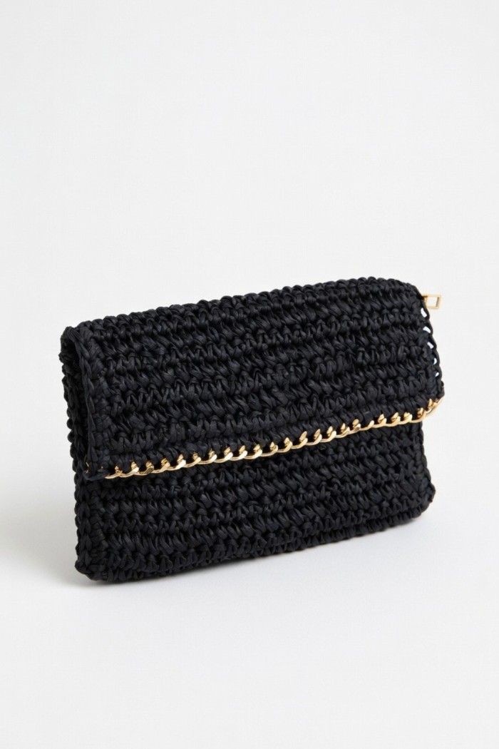 Zincir Askılı Hasır Zarf Clutch Kadın Çantası |Mollycrush