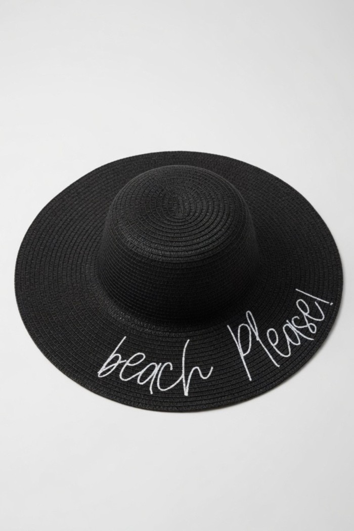 Beach Please Nakışlı Kadın Hasır Şapkası | Mollycrush