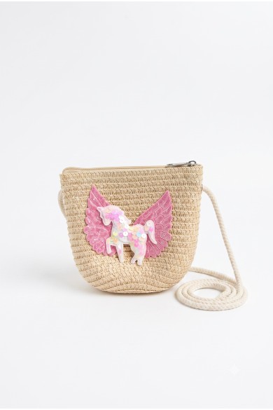 Kız Çocuk Unicorn Hasır Şapka Çanta Seti | Mollycrush