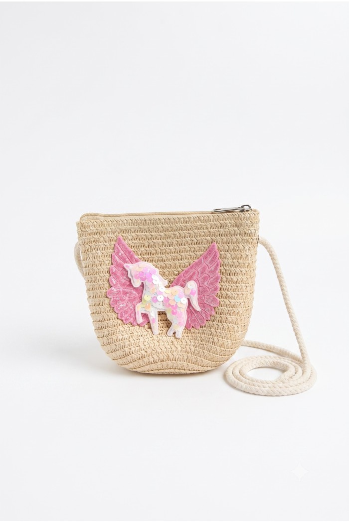 Kız Çocuk Unicorn Hasır Şapka Çanta Seti | Mollycrush