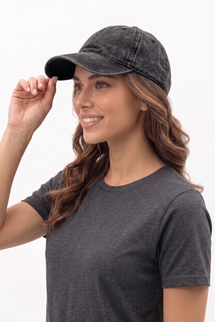 Eskitme Kanvas Unisex Beyzbol Şapkası