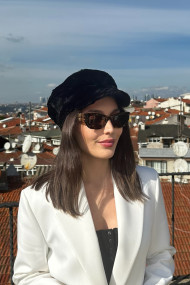 Kadın Suni Kürk Elit Peluş Kaptan Şapka Bere