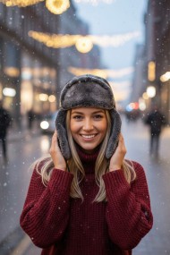 Kürklü Suni Deri Kadın Ushanka Şapka