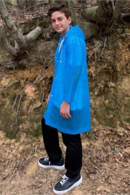 Kapüşonlu Unisex Uzun  Çocuk Yağmurluğu