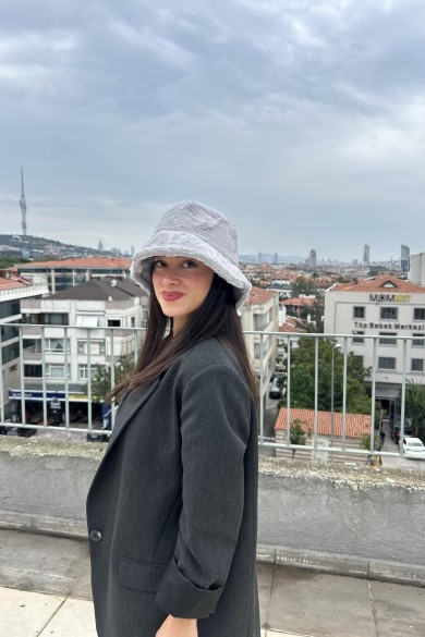 Yumuşak Dokulu Yünlü Kadın Bucket Şapka