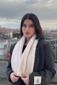 Hacimli Formlu Peluş Kadın Atkı