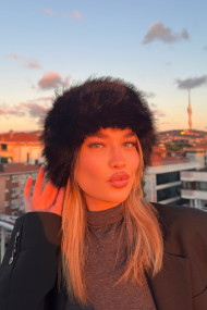 Kadın Luxury Suni Kürklü İçi Deri Peluş Kalpak Şapka