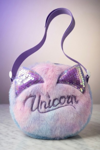 Unicorn Yazılı Kız Çocuk Peluş Çanta