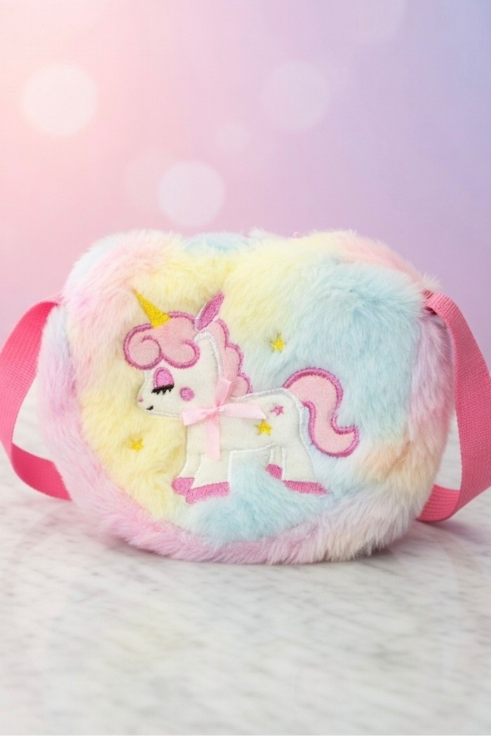 Ayarlanabilir Askılı Unicorn Kız Çocuk Peluş Çanta