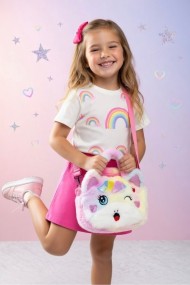 El ve Omuz Askılı Unicorn Kız Çocuk Peluş Çanta