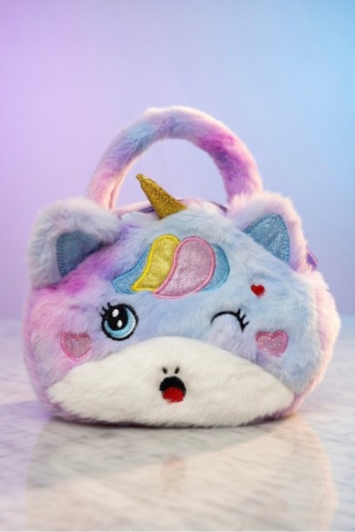 El ve Omuz Askılı Unicorn Kız Çocuk Peluş Çanta