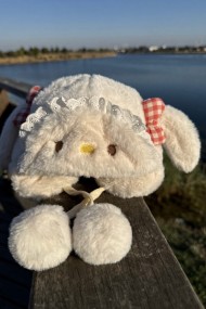 Kız Bebek Kulaklı Ponponlu Peluş Tavşan Şapka