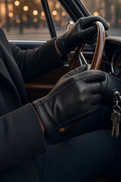 Erkek Dikiş Detaylı Deri Eldiven | Klasik Kışlık Model