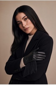 Kadın Püsküllü Deri Eldiven | Lüks Kışlık Model
