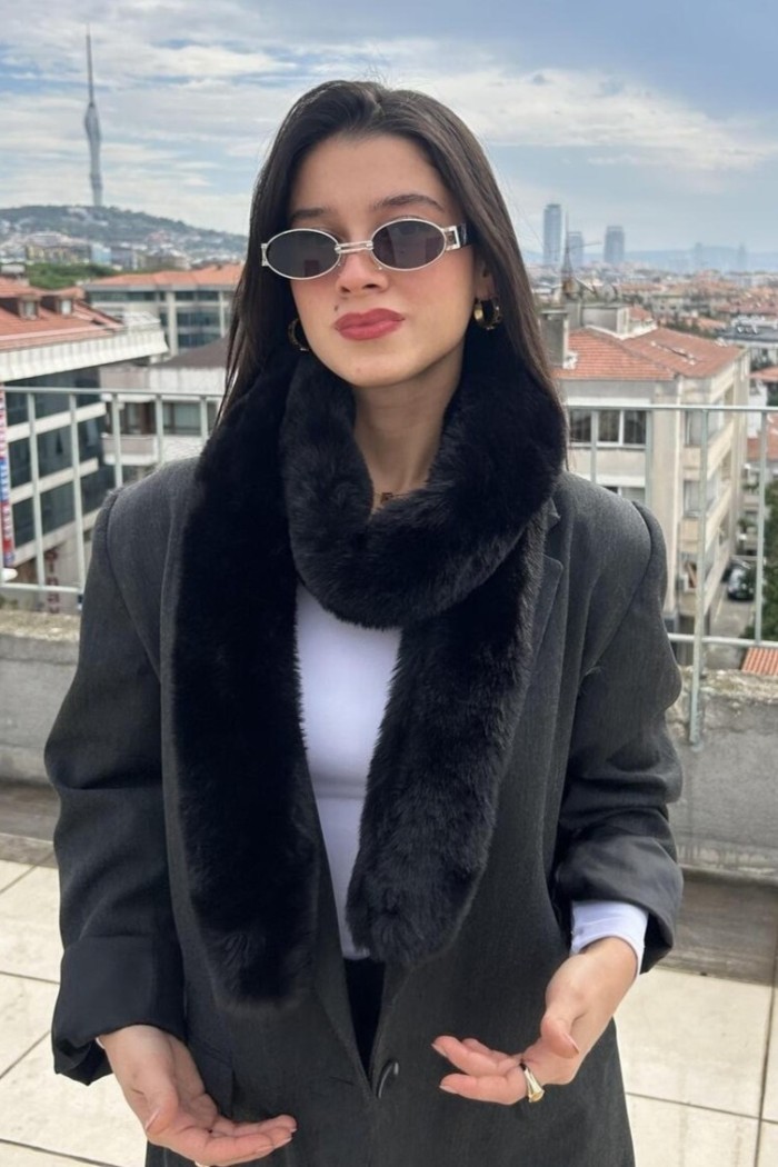 Kadın Kışlık Suni Kürk Atkı | Peluş Uzun Tasarım