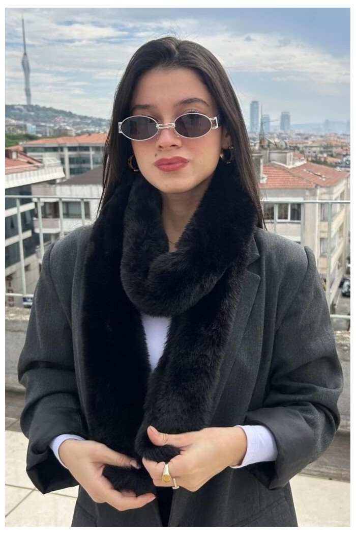 Kadın Kışlık Suni Kürk Atkı | Peluş Uzun Tasarım