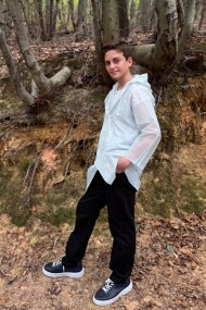 Kapüşonlu Unisex Uzun  Çocuk Yağmurluğu
