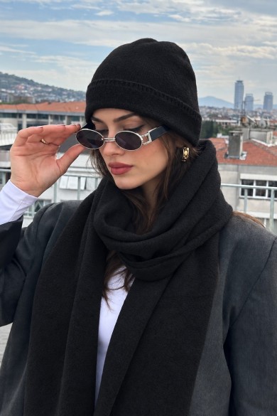 Kadın Kışlık Takım | Yünlü Bere ve Uzun Atkı Seti