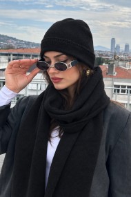 Kadın Kışlık Takım | Yünlü Bere ve Uzun Atkı Seti