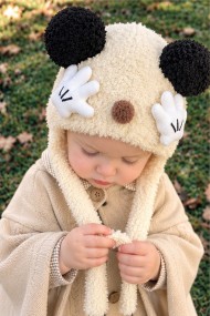 Kışlık Bebek Şapkası | Peluş Kulaklı Sevimli Örgü Model