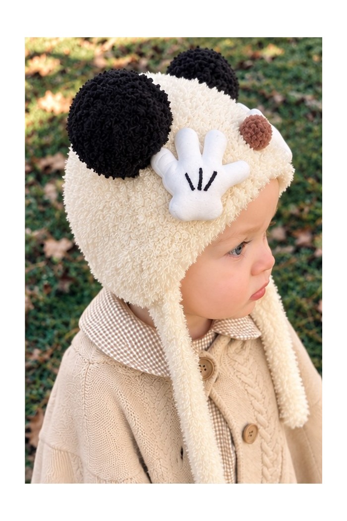 Kışlık Bebek Şapkası | Peluş Kulaklı Sevimli Örgü Model