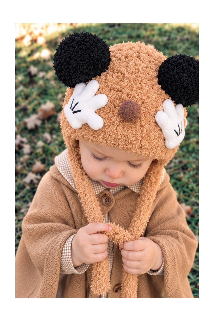 Kışlık Bebek Şapkası | Peluş Kulaklı Sevimli Örgü Model