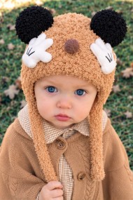 Kışlık Bebek Şapkası | Peluş Kulaklı Sevimli Örgü Model