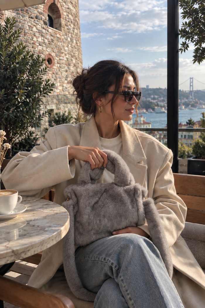 Kadın Kışlık Çanta | Premium Peluş Omuz ve Kol Çantası