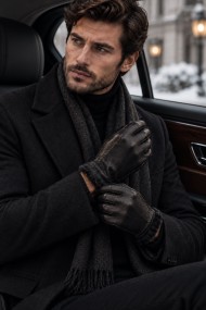 Erkek Dikiş Detaylı Deri Eldiven | Klasik Kışlık Model