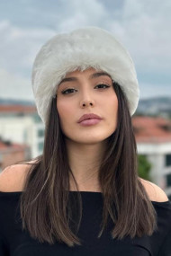 Suni Kürklü Kadın Kalpak Şapka