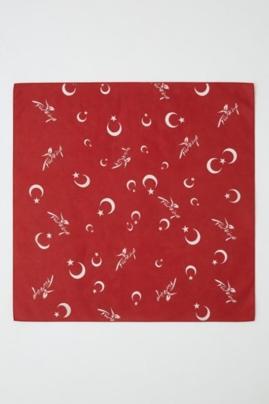 Ay Yıldız Desenli Pamuklu Bandana | Hediyelik Türkiyeli Fular
