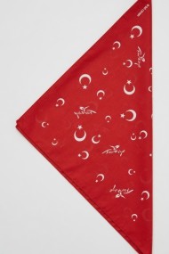 Ay Yıldız Desenli Pamuklu Bandana | Hediyelik Türkiyeli Fular