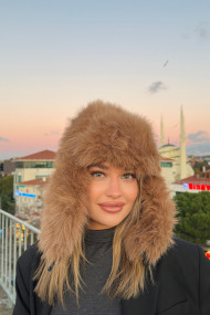 Kadın Peluş Kışlık Suni Kürklü Luxury Pilot Şapka