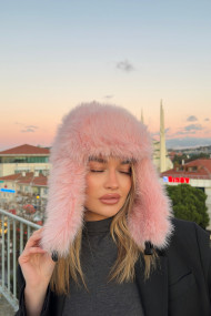 Kadın Peluş Kışlık Suni Kürklü Luxury Pilot Şapka